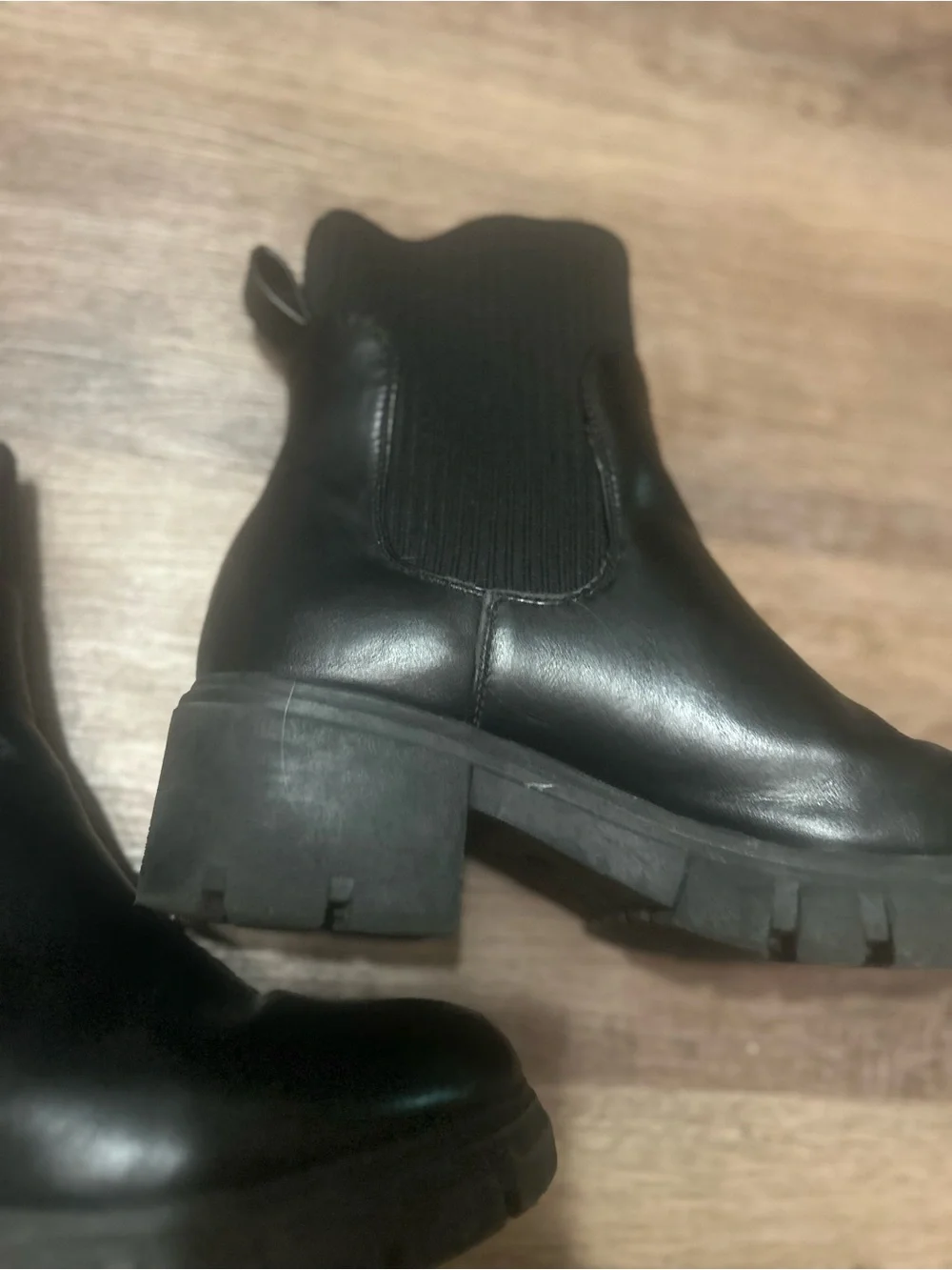 Black Chelsea Lug Sole Ankle Boots - Women